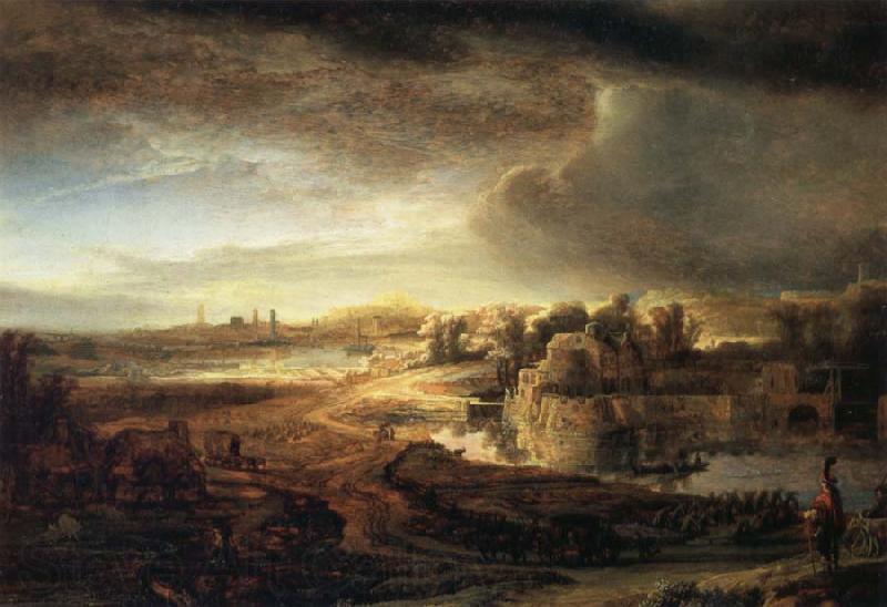 REMBRANDT Harmenszoon van Rijn Landscape with a Coach Germany oil painting art